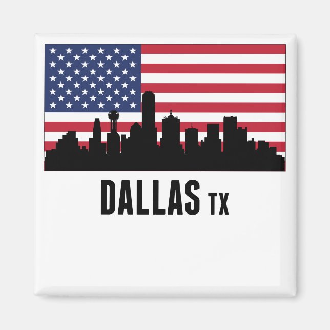 Dallas TX American Flag Magnet (Vorne)
