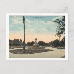 Dallas TX, Central Park, 1910er Vintag Inspiriert Postkarte