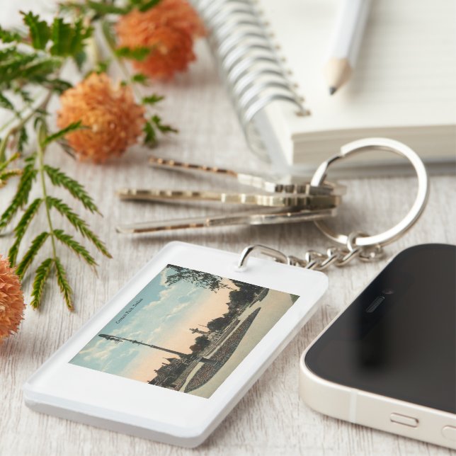 Dallas TX, Central Park, 1910er Vintag Inspiriert Schlüsselanhänger (Vorderseite rechts)