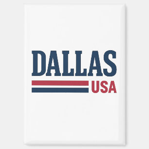 Dallas USA Logo Vintage Patriotisches Design Magnet