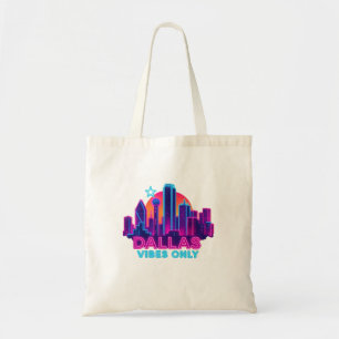 Dallas Vibes Only – Neon Skyline 1980er Synthwave  Tragetasche