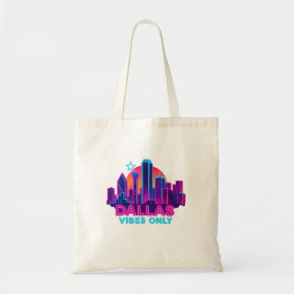 Dallas Vibes Only – Neon Skyline 1980er Synthwave  Tragetasche