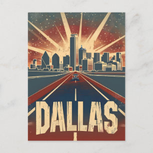 Dallas Vintage Reise und Kunst Postkarte