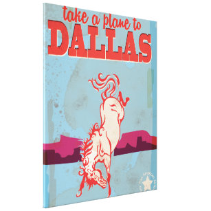 Dallas Vintage Travel Poster Leinwanddruck