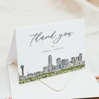 DALLAS Watercolor Skyline Thank You Card