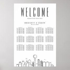 Dallas Wedding | 12 Tabelle Seating Chart Poster