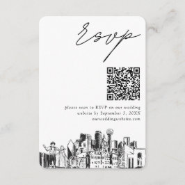 Dallas Wedding RSVP QR Code Small Enclosure Card Begleitkarte