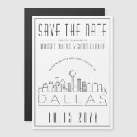 Dallas Wedding | Stilisierte Skyline Save the Date