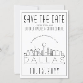 Dallas Wedding Stylized Skyline Save the Date Einladung