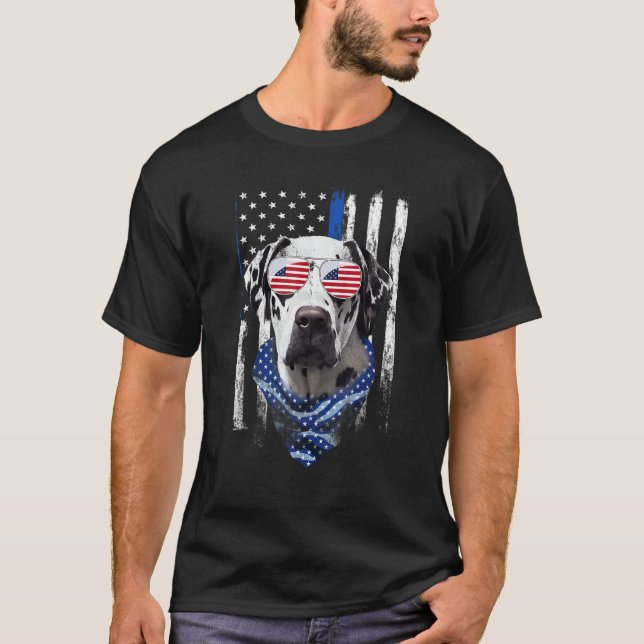 Dalmatian American Flag Patriotic Dalmatian Dog 4t T-Shirt (Vorderseite)