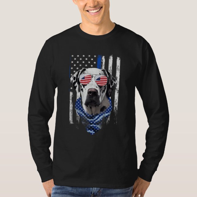 Dalmatian American Flag Patriotic Dalmatian Dog 4t T-Shirt (Vorderseite)