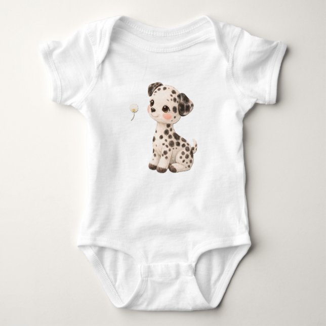 Dalmatian Baby Bodysuit – Cute Spotted Puppy 🐶 Baby Strampler (Vorderseite)