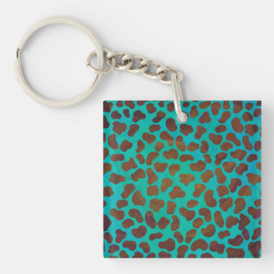 Dalmatian Brown and Teal Print Schlüsselanhänger