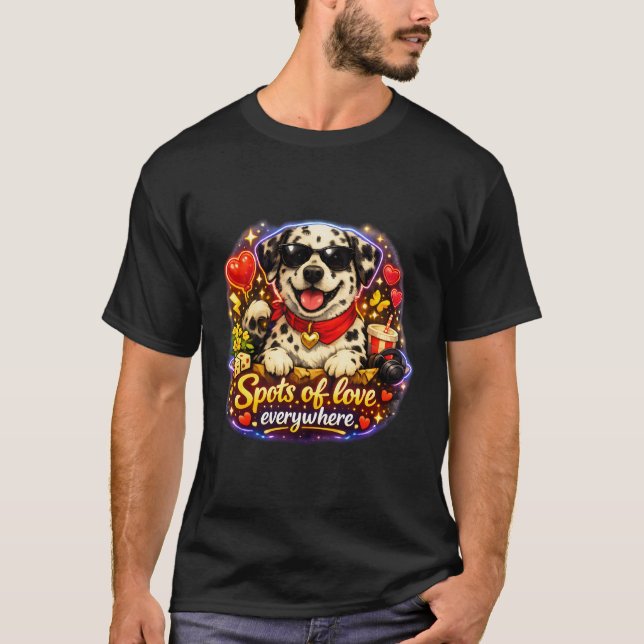 Dalmatian Charme – „Liebespunkte überall.“ T-Shirt (Vorderseite)