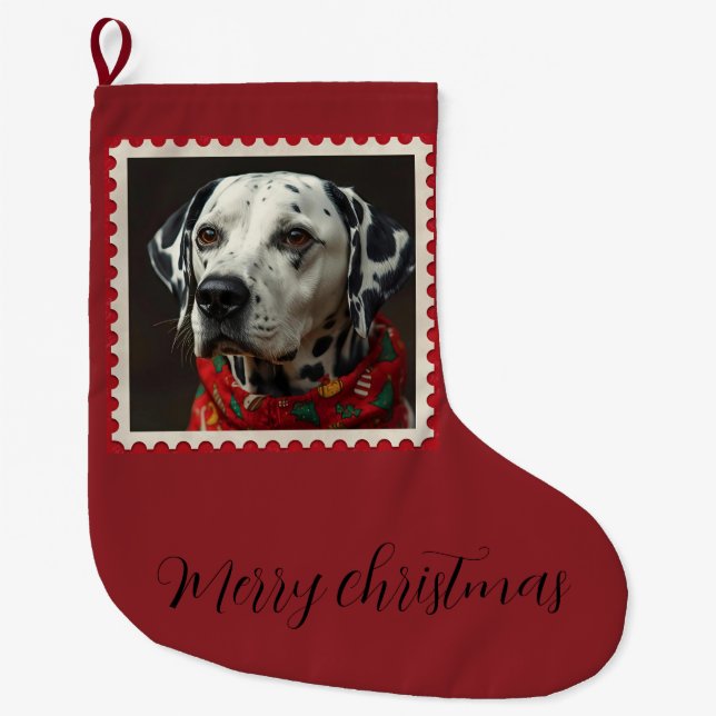Dalmatian christmas großer weihnachtsstrumpf (Vorderseite)