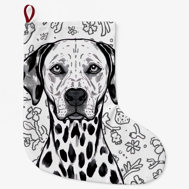 Dalmatian christmas großer weihnachtsstrumpf (Vorderseite)