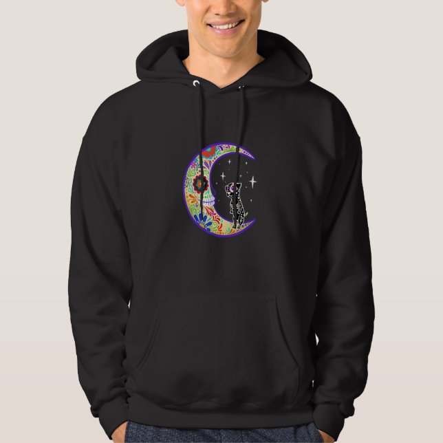 Dalmatian Dia De Los Muertos Skeleton Hoodie (Vorderseite)