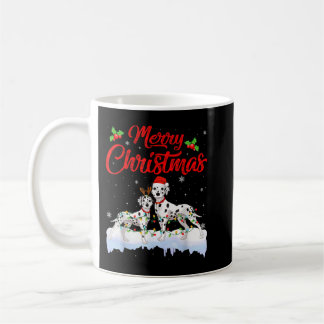 Dalmatian Dog Christmas Lights Funny Hat Santa Xma Kaffeetasse