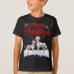 Dalmatian Dog Christmas Lights Funny Hat Santa Xma T-Shirt<br><div class="desc">Dalmatian Dog Christmas Lights Funny Hat Santa Xmas Giftdog</div>