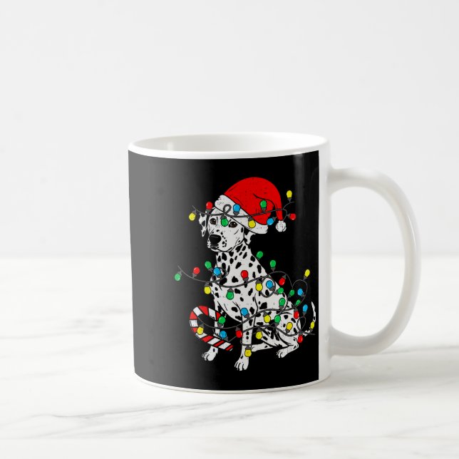 Dalmatian Dog Christmas Lights Santa Xmas Pet Dog  Kaffeetasse (Rechts)