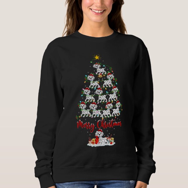 Dalmatian Dog Christmas Tree Lights  Dalmatian Xma Sweatshirt (Vorderseite)
