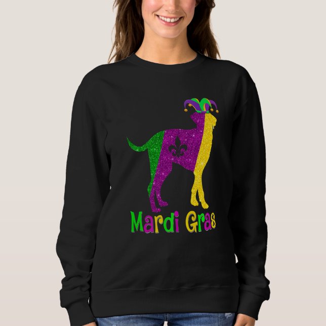 Dalmatian Dog Lover Mardi Gras Carnival Jester Pre Sweatshirt (Vorderseite)