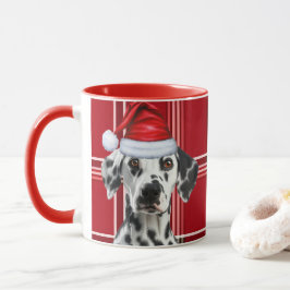 Dalmatian Dog Lover Red Holiday Plaid Christmas Tasse