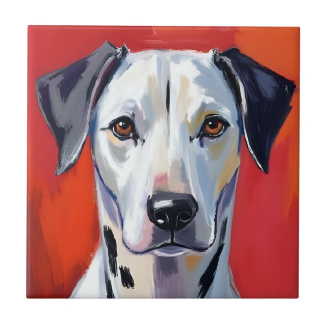 Dalmatian | Dog Painting Pet Watercolor Fliese (Vorderseite)