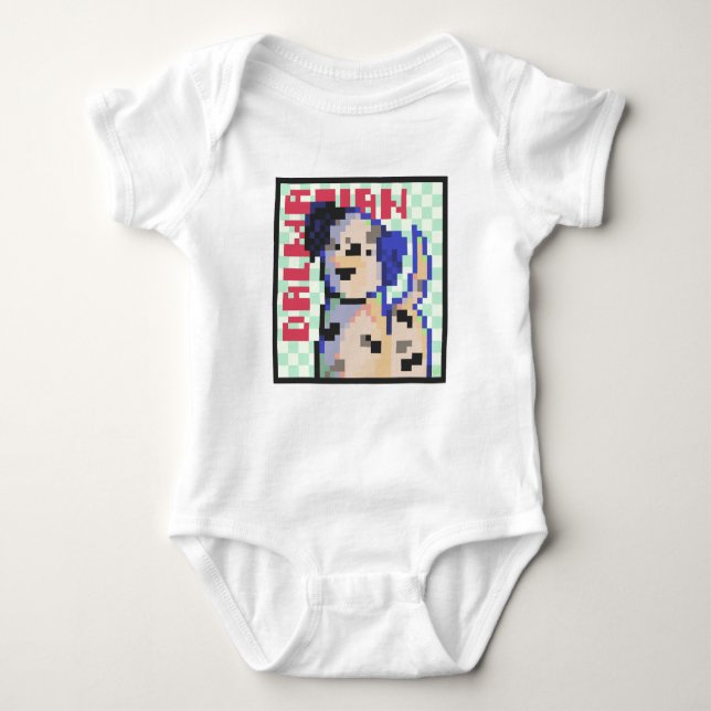 Dalmatian Dog, Pixel Art, Pixelart  Baby Strampler (Vorderseite)