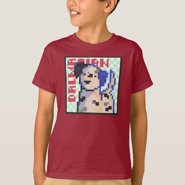 Dalmatian Dog, Pixel Art, Pixelart  T-Shirt (Vorderseite)