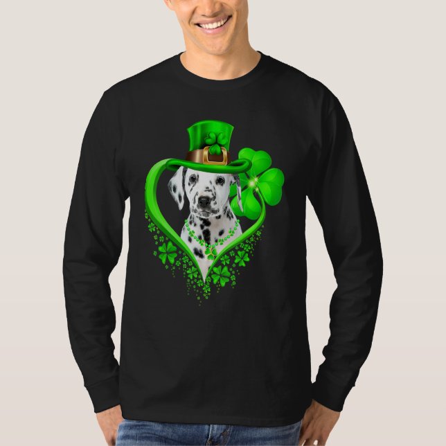 Dalmatian Dog St Patricks Day Lover Irish Shamrock T-Shirt (Vorderseite)