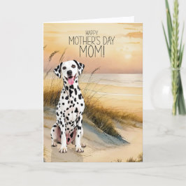 Dalmatian Dog Sunset Beach Mother's Day Feiertagskarte