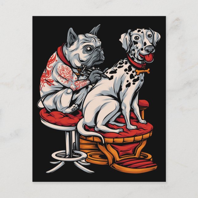 Dalmatian Dog Tattoo | DALMATIAN CANVAS | Gift Flyer (Vorne)
