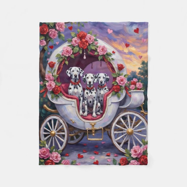 Dalmatian Dog Valentine's Day  Fleecedecke (Vorderseite)