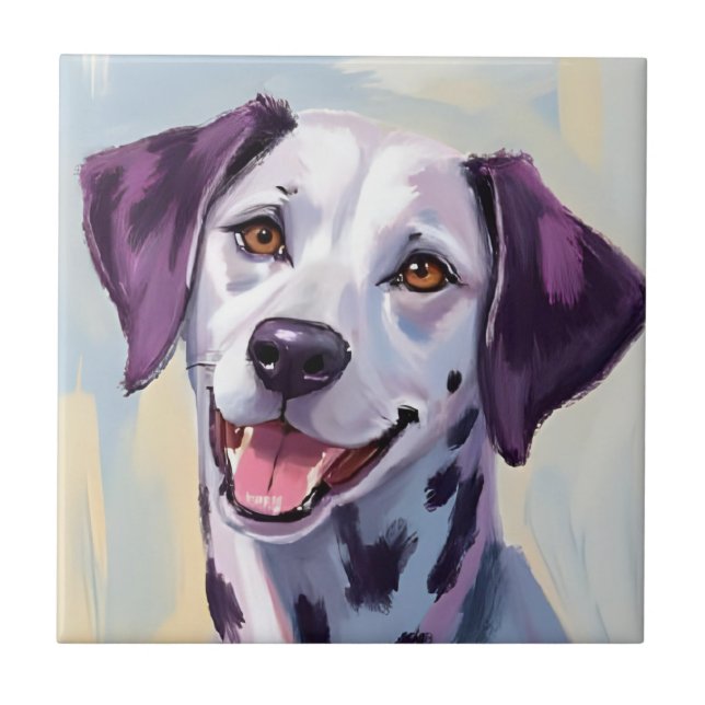 Dalmatian | Dog Watercolor Pet Painting Fliese (Vorderseite)