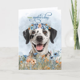 Dalmatian Dog Wildflowers Mother's Day Feiertagskarte