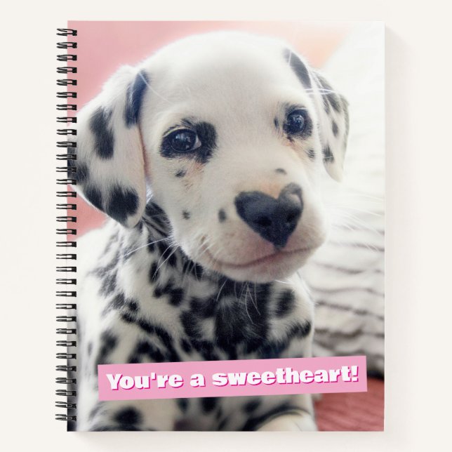Dalmatian Heart Nose Notizbuch (Vorderseite)