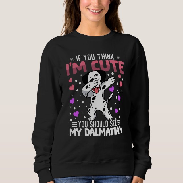 dalmatian Heart Valentine's Day Animal For Womens  Sweatshirt (Vorderseite)