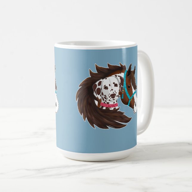 Dalmatian & Horse Buddies Kaffeetasse (VorderseiteRechts)