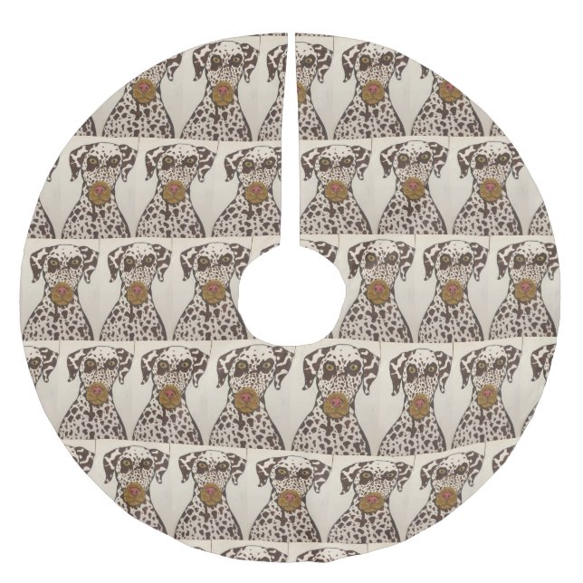 Dalmatian-Hund Baumskleid Polyester Weihnachtsbaumdecke (Vorderseite)