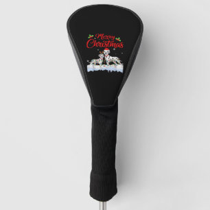 Dalmatian-Hund-Weihnachtsbeleuchtung Santa-Hut Xma Golf Headcover