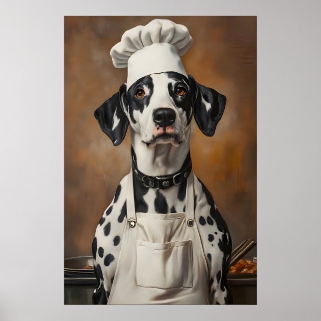 Dalmatian In Chefs Hat Poster, Pet Poster (Vorne)