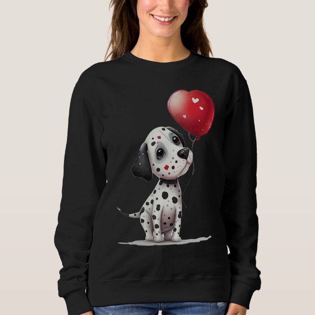 Dalmatian Love Heart for Valentines Day on Dalmati Sweatshirt (Vorderseite)
