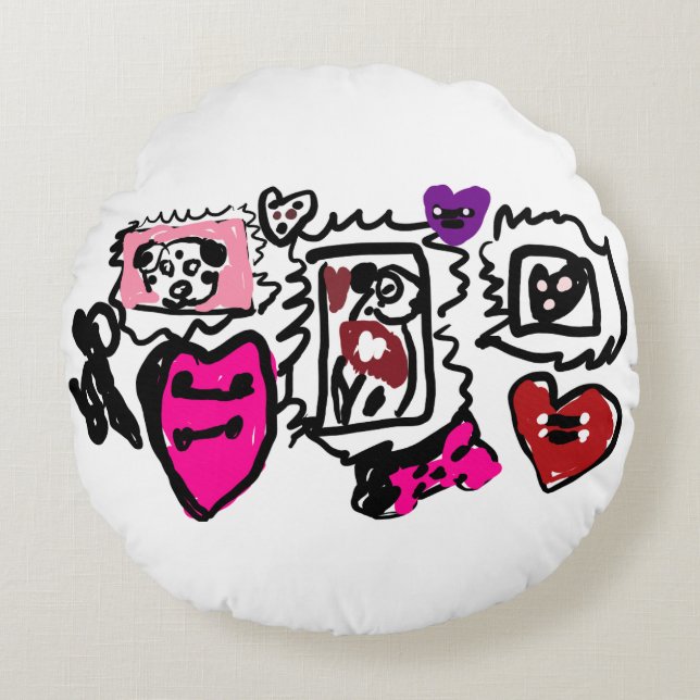 Dalmatian lovely  rundes kissen (Vorderseite)