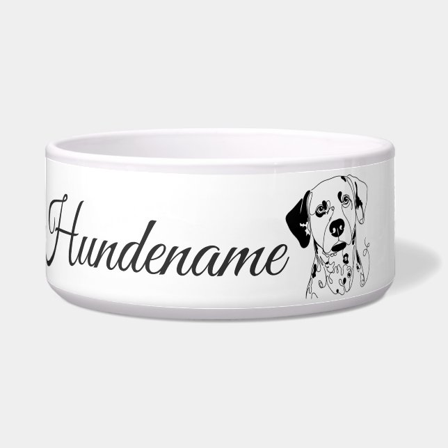 Dalmatian Minimalist Line Art personalized bowl Napf (Vorderseite)