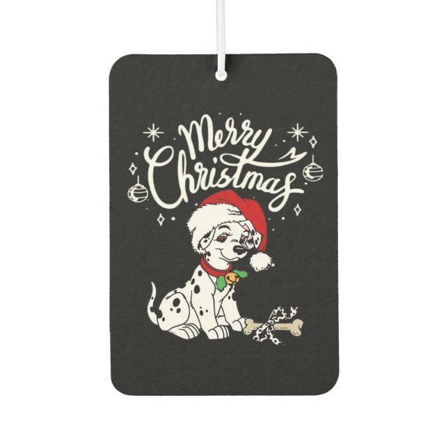 Dalmatian Puppy Dog In A Christmas Santa Hat Xmas  Autolufterfrischer (Vorderseite)
