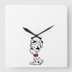 Dalmatian Puppy Quadratische Wanduhr