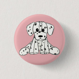 Dalmatian stuffed dog drawing outline simple black button