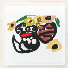 Dalmatian sunflowers glasuntersetzer