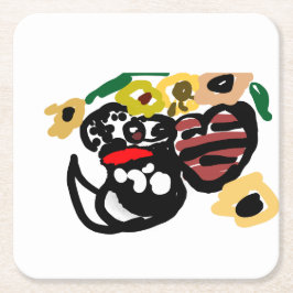 Dalmatian sunflowers rechteckiger pappuntersetzer